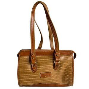 Vintage DOONEY & BOURKE Cabrio Leather Dot Tan‎ Satchel Shoulder Bag Made USA